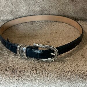 Brighton women’s Blue and Tan Leather Belt size Small